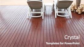  Presentation with luxury hotel - Colorful presentation theme enhanced with wood deck - patio with chaise lounges near backdrop and a  colored foreground