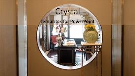  Presentation with birth jesus stained glass window - Audience pleasing presentation consisting of wood door with circle glass backdrop and a  colored foreground