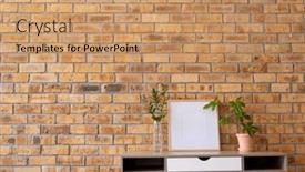  Presentation with plants - Presentation enhanced with wood-empty-frame-with-copy background and a  colored foreground