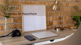  Presentation with plants - Slide set enhanced with wood-empty-frame-with-copy background and a coral colored foreground