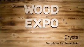  Presentation with wood board - Cool new slide set with wood expo words made backdrop and a coral colored foreground