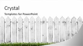  Presentation with wood - Cool new presentation design with wood fence with green grass backdrop and a white colored foreground