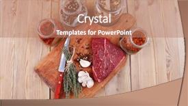  Presentation with food grill - Cool new presentation theme with wood figured old style backdrop and a  colored foreground