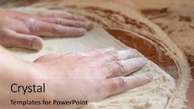  Presentation with italian food about pizza - Amazing PPT layouts having wood fire - fresh original italian raw pizza backdrop and a coral colored foreground