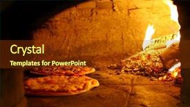  Presentation with baking - Amazing presentation theme having wood fire - pizzas baking in an open backdrop and a tawny brown colored foreground