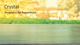  Presentation with autumn wood - PPT theme with wood-floor-with-autumn-leaves background and a yellow colored foreground