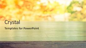  Presentation with autumn wood - Amazing PPT theme having wood-floor-with-autumn-leaves backdrop and a blonde colored foreground