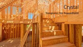  Presentation with under construction - Presentation theme featuring looking out the window background and a light gray colored foreground.