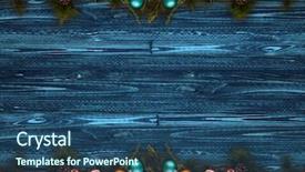  Presentation with happy new year - Presentation design consisting of wood green pine colorful christmas background and a ocean colored foreground