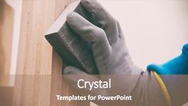  Presentation with carpenter - Amazing presentation design having wood grinding process by sandpaper backdrop and a coral colored foreground