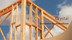  Presentation with construction site construction - Slides enhanced with wood-home-framing-abstract background and a coral colored foreground