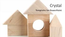  Presentation with white house roof - Colorful presentation theme enhanced with wood houses isolated on white backdrop and a white colored foreground