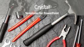  Presentation with diy - PPT layouts consisting of clean slate - diy tools set background and a gray colored foreground