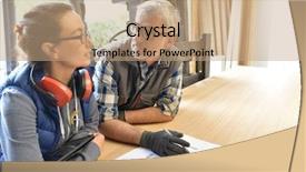  Presentation with wood industry - Beautiful slide deck featuring wood industry technicians working together backdrop and a  colored foreground