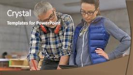  Presentation with wood industry - Cool new PPT layouts with wood industry technicians working together backdrop and a  colored foreground