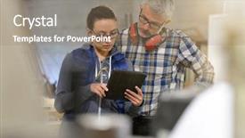  Presentation with wood industry - Audience pleasing PPT layouts consisting of wood industry technicians working together backdrop and a coral colored foreground