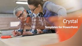  Presentation with wood industry - Cool new theme with wood industry technicians working together backdrop and a  colored foreground