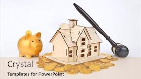 Presentation with estate planning - PPT theme enhanced with wood-judge-hammer-with-mini background and a yellow colored foreground