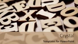  Presentation with letters - PPT theme enhanced with wood-letters-on-a-table background and a coral colored foreground