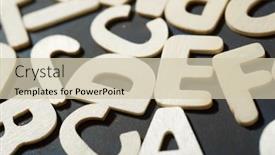  Presentation with letters - Colorful presentation theme enhanced with wood-letters-on-a-table backdrop and a soft green colored foreground