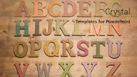  Presentation with letters - Audience pleasing theme consisting of wood-letters-on-a-wood backdrop and a coral colored foreground
