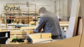  Presentation with wood industry - Theme enhanced with wood manufactory - production manufacture and industry concept background and a mint green colored foreground