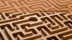  Presentation with maze - Beautiful PPT theme featuring wood-maze-photographed-in-perspective backdrop and a coral colored foreground