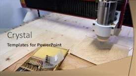  Presentation with woodworking - Theme having wood-milling-on-modern-automatic background and a lemonade colored foreground