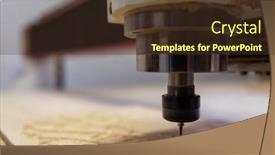 Presentation with cnc milling machine - Audience pleasing slide set consisting of wood-milling-on-modern-automatic backdrop and a tawny brown colored foreground