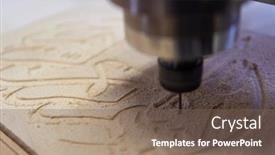  Presentation with woodworking - Presentation design featuring wood-milling-on-modern-automatic background and a violet colored foreground