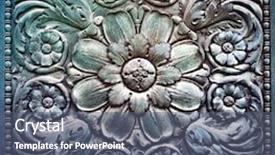  Presentation with wood carving - PPT theme featuring wood ornament background and a gray colored foreground