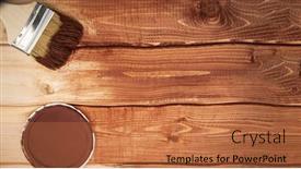  Presentation with brush - Colorful PPT layouts enhanced with wood-painting-with-a-brush backdrop and a coral colored foreground