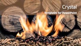  Presentation with wood pellet - Presentation theme enhanced with wood pellet burning and cutted background and a coral colored foreground