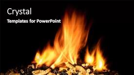  Presentation with flames - Colorful presentation enhanced with wood-pellets-burning-with-flames backdrop and a black colored foreground