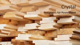  Presentation with pine - PPT theme consisting of wood pine timber for construction background and a coral colored foreground