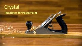  Presentation with shaving - Theme consisting of wood planer with scobs background and a tawny brown colored foreground