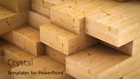  Presentation with wood - PPT theme consisting of wood-plank-palette-3d-render background and a gold colored foreground