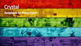  Presentation with wood planks - Amazing slide set having wood planks background in rainbow backdrop and a crimson colored foreground