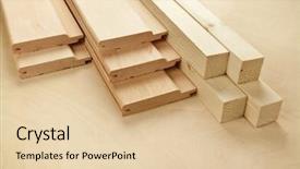  Presentation with wood board - PPT theme consisting of wood planks on wooden board background and a lemonade colored foreground