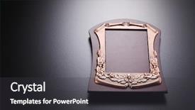  Presentation with plaque - PPT theme consisting of wood plaque and metal plate background and a dark gray colored foreground