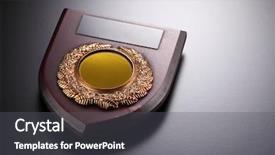  Presentation with plaque - PPT layouts consisting of wood plaque and metal plate background and a dark gray colored foreground