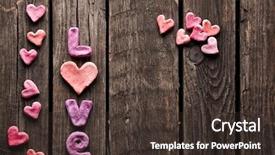  Presentation with love heart - Presentation design having wood plates sweet holiday background background and a tawny brown colored foreground