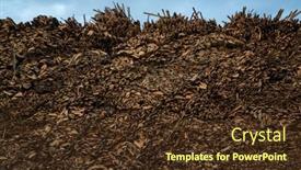  Presentation with piles - Beautiful theme featuring wood-processing-piles-of-timber backdrop and a tawny brown colored foreground