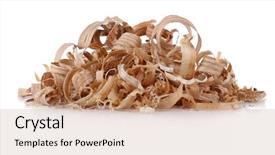  Presentation with acadian wood - Beautiful presentation theme featuring wood shavings isolated on white backdrop and a  colored foreground
