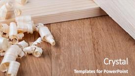  Presentation with rustic wood wooden frame - PPT layouts with wood shavings o0n a wooden background and a coral colored foreground