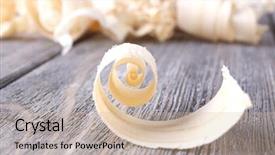  Presentation with wood - Theme with wood shavings on grey wooden background and a soft green colored foreground