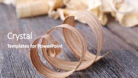  Presentation with wood - Presentation design enhanced with wood shavings on grey wooden background and a coral colored foreground