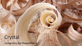  Presentation with wood sculpture - Cool new slide set with wood shavings on sawdust closeup backdrop and a  colored foreground