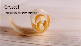  Presentation with wood - PPT theme consisting of wood shavings on wooden background background and a  colored foreground