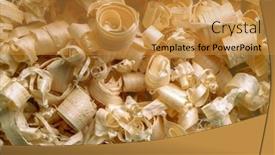  Presentation with waste - Slide set having wood-shavings-waste background and a gold colored foreground